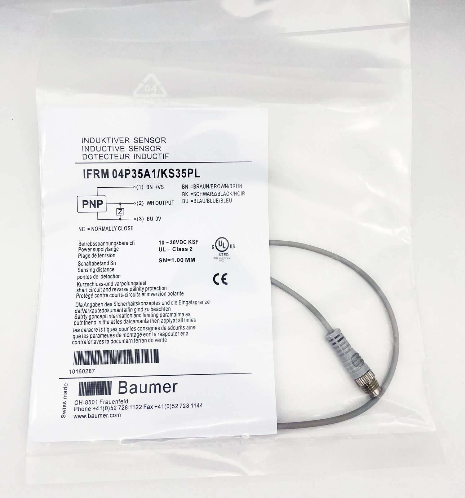Baumer IFRM 04P35A1/KS35PL Inductive Proximity Switch