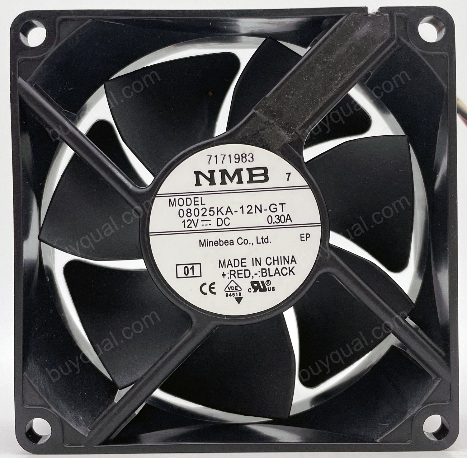 NMB 08025KA-12N-GT 12V 0.3A 3wires Cooling Fan - IP68