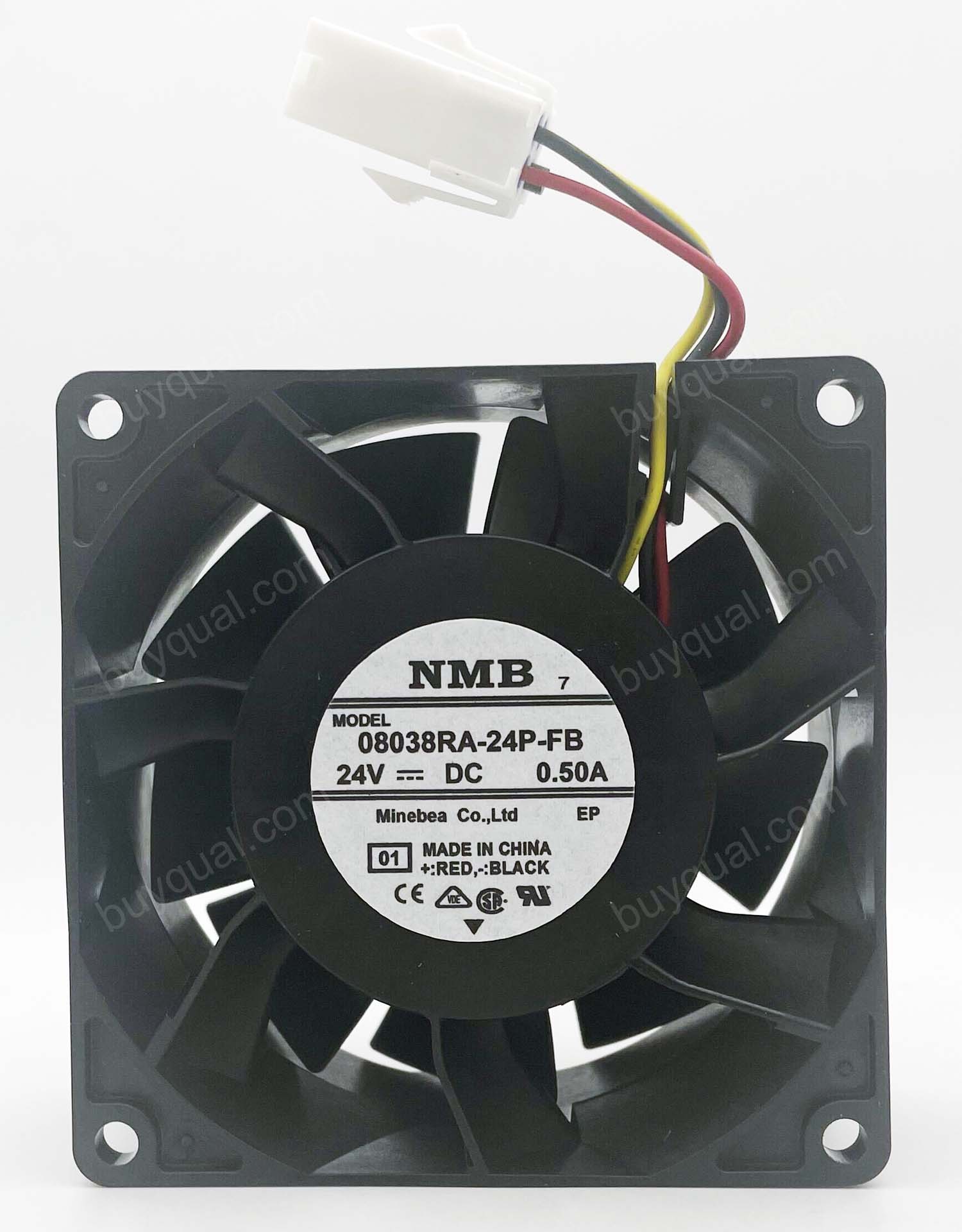 NMB 08038RA-24P-FB 24V 0.50A 3wires Cooling Fan