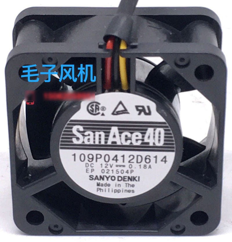 SANYO 109P0412D614 12V 0.18A 3wires Cooling Fan