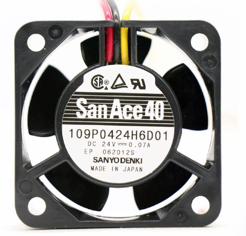 SANYO DENKI 109P0424H6D01 24V 0.07A 3wires Cooling Fan