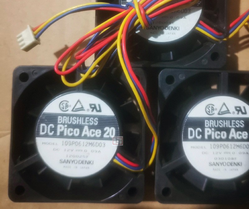Sanyo 109P0612M6D03 12V 0.09A 3wires Cooling Fan