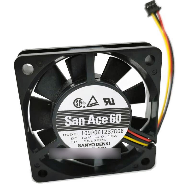 SANYO 109P0612S7D08 12V 0.15A 3wires Cooling Fan