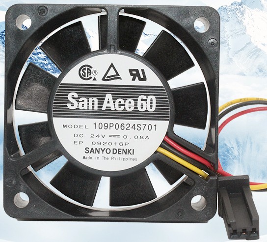 Sanyo 109P0624S701 24V 0.08A 3wires Cooling Fan