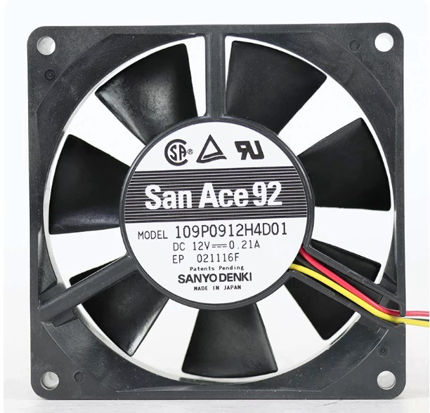 Sanyo 109P0912H4D01 12V 0.21A 3wires Cooling Fan