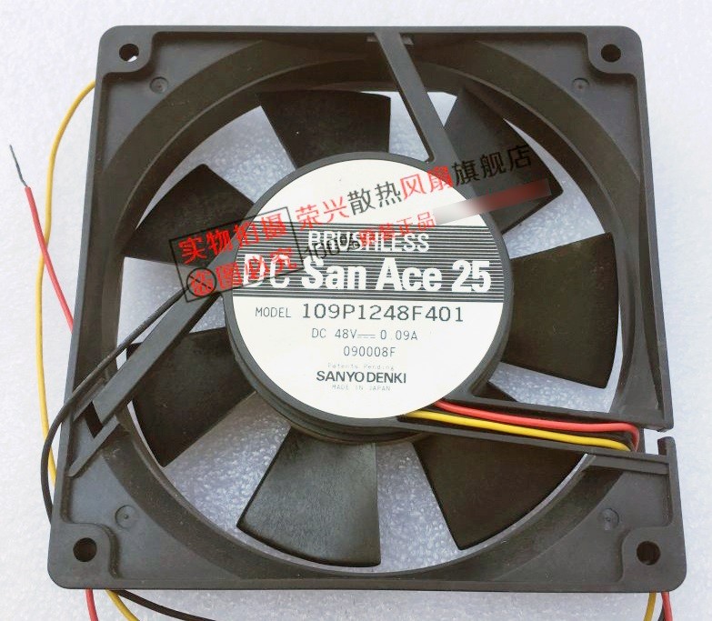 SANYO 109P1248F401 48V 0.09A 3wires Cooling Fan