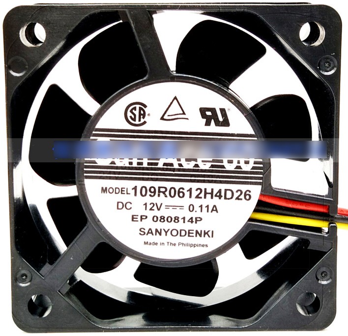 Sanyo 109R0612H4D26 12V 0.11A 3wires Cooling Fan