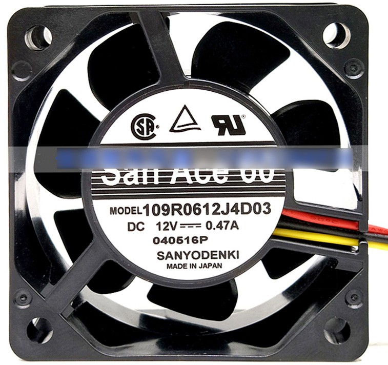 Sanyo 109R0612J4D03 12V 0.47A 3wires Cooling Fan