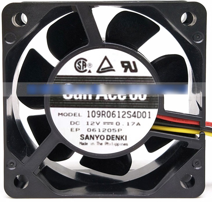 Sanyo 109R0612S4D01 12V 0.17A 3wires Cooling Fan