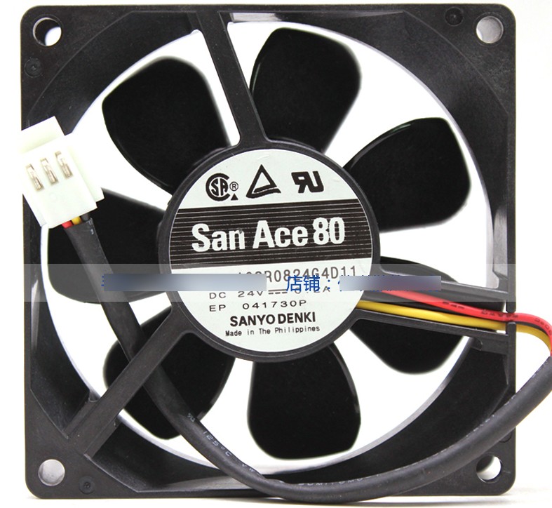 SANYO 109R0824G4D11 24V 0.2A 3wires Cooling Fan 