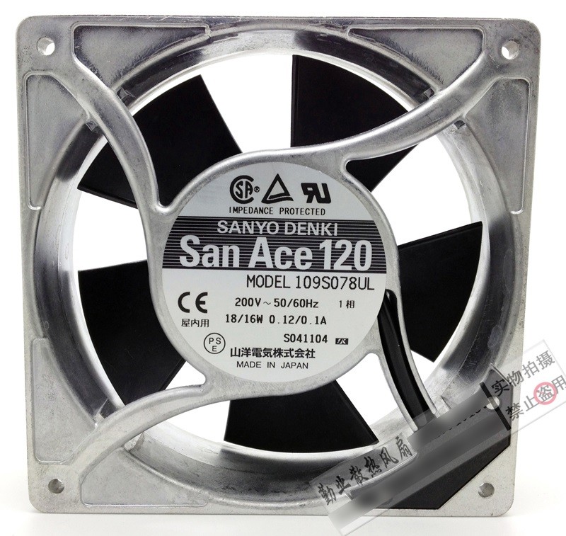 Sanyo 109SO78UL 200V 0.12/0.11A 18/16W Cooling Fan 