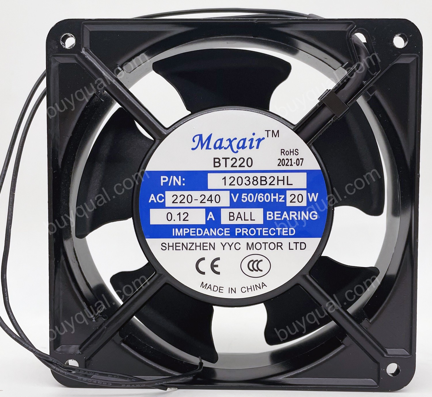 Maxair 12038B2HL 12038S2HL 220/240V 0.12A 20W Cooling Fan
