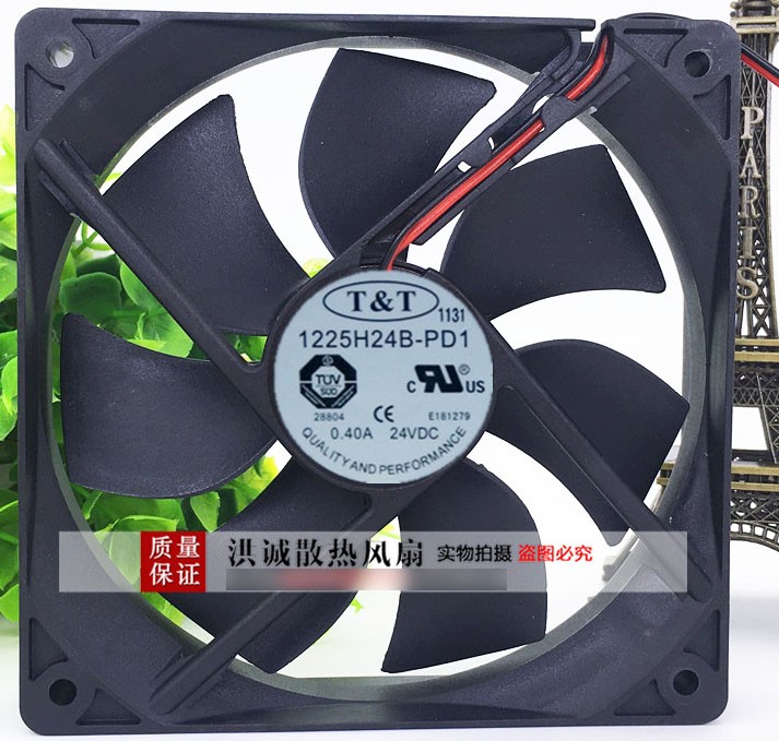 TT 1225H24B-PD1 24V 0.40A 2wires Cooling Fan 