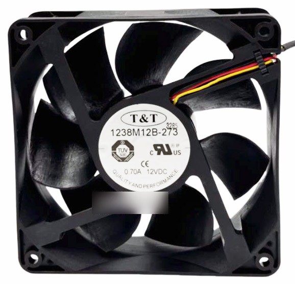 T&T 1238M12B-273 12V 0.7A 3wires Cooling Fan 