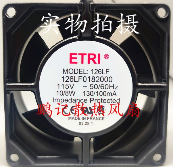 ETRI 126LF0182000 115V 130/100mA 10/8W 2wires Cooling Fan 