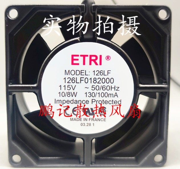 ETRI 126LF2182000 115V 130/100mA 10/8W 2wires Cooling Fan 