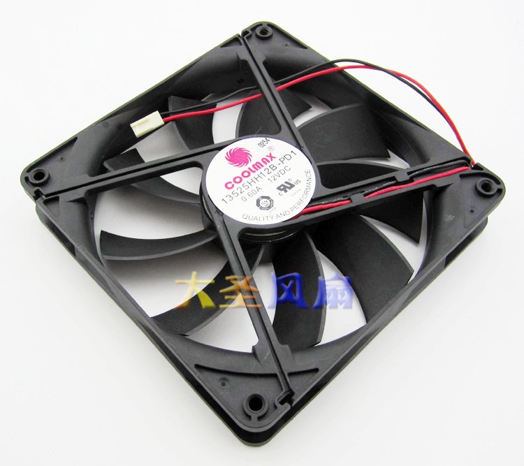 COOLMAX 13525HH12B-PD1 12V 0.60A 2wires Cooling Fan