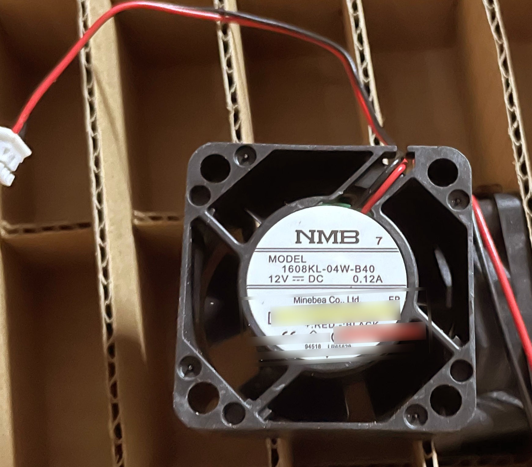 NMB 1608KL-04W-B40 12V 0.12A 2wires cooling fan