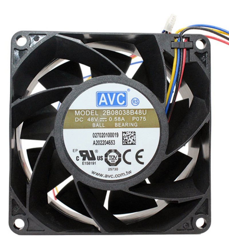AVC 2B08038B48U 48V 0.58A 4wires Cooling Fan - New