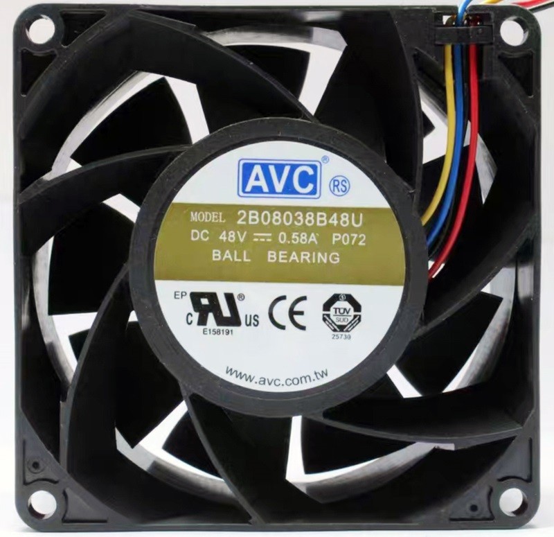 AVC 2B08038B48U 48V 0.58A 4wires Cooling Fan - New
