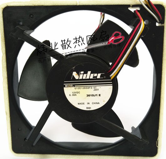 NIDEC U12E12BS8F3-57 12V 0.06A 4wires Cooling Fan