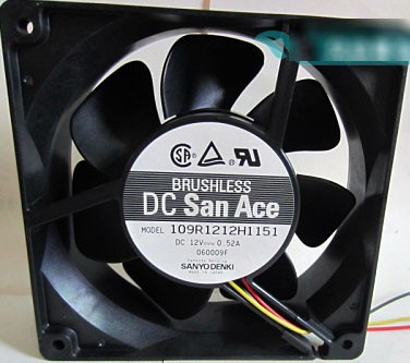 Sanyo 109R1212H1151 12V 0.52A 3wires DC Cooling Fan