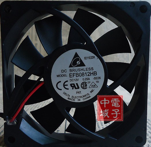 DELTA EFB0812HB 12V 0.25A 2.52W 4wires Cooling Fan