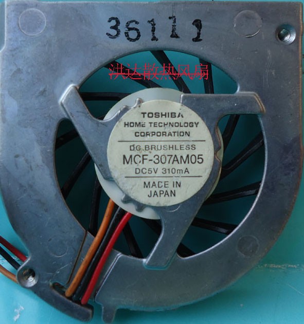 TOSHIBA MCF-307AM05 5V 0.3A 3wires Cooling Fan