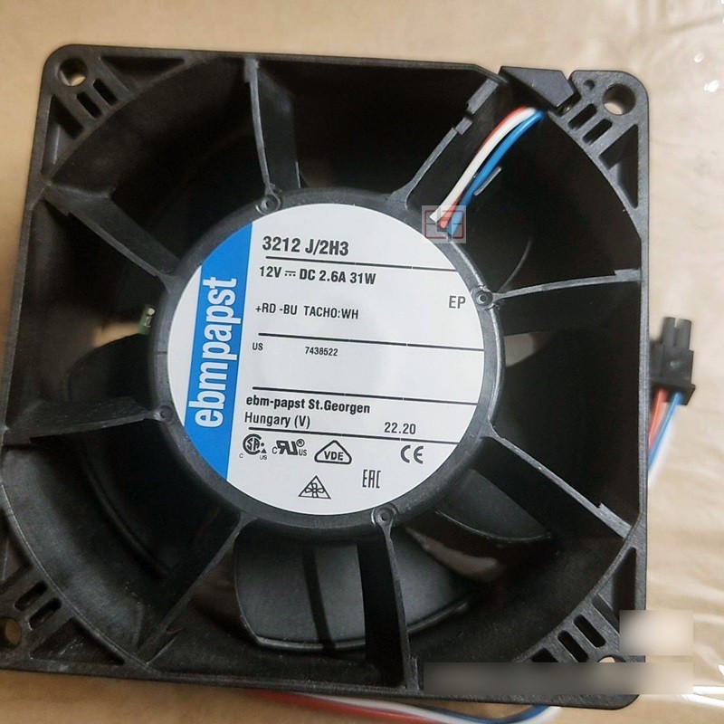Ebmpapst 3212J/2H3 12V 2.6A 31W 3wires Cooling Fan