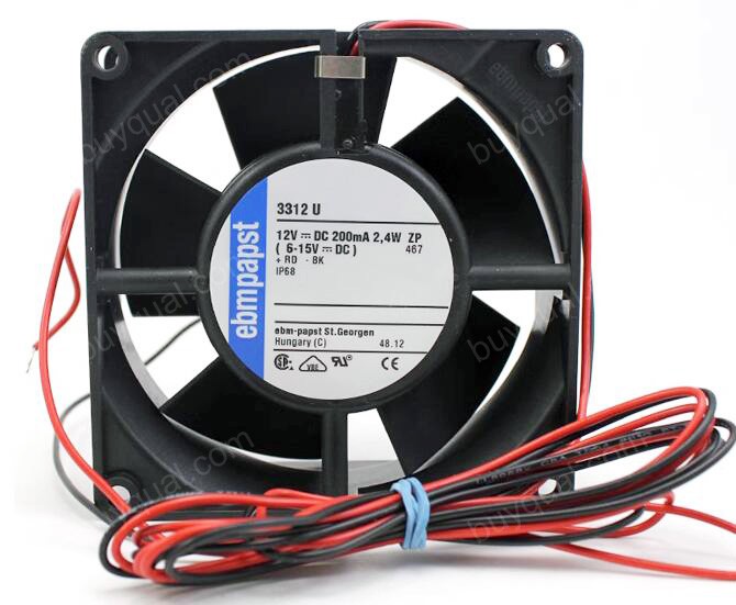 Ebmpapst 3312U 12V 200mA 2.4W 2wires Cooling Fan