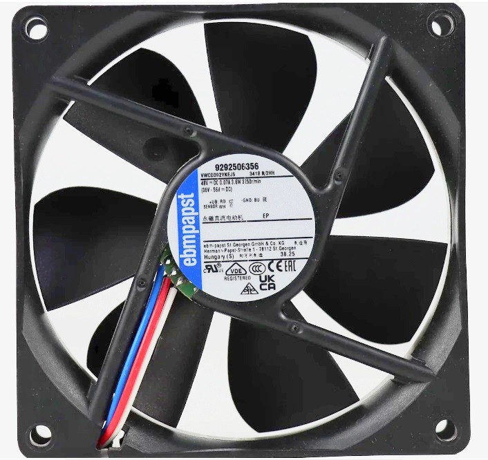 Ebmpapst 3418N/2HH ( VWCD092YKEJS 9292506356 ) 48V 75mA 3.6W 3wires Cooling Fan