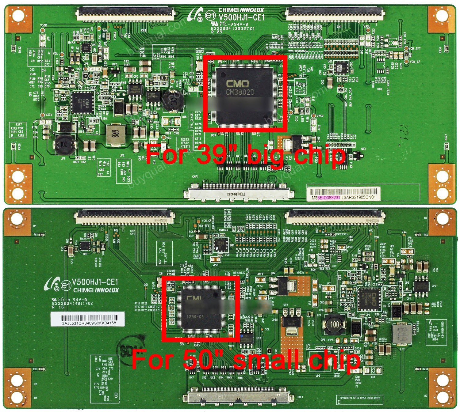 JVC /SHARP /PANASONIC /RCA 3E-D083231 V500HJ1-CE1 T-Con Board for 39" 50"