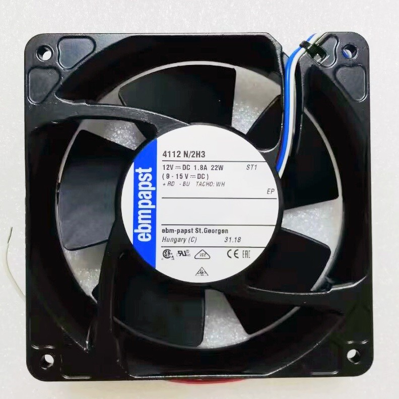 Ebmpapst 4112N/2H3 12V 1.8A 22W 3wires Cooling Fan