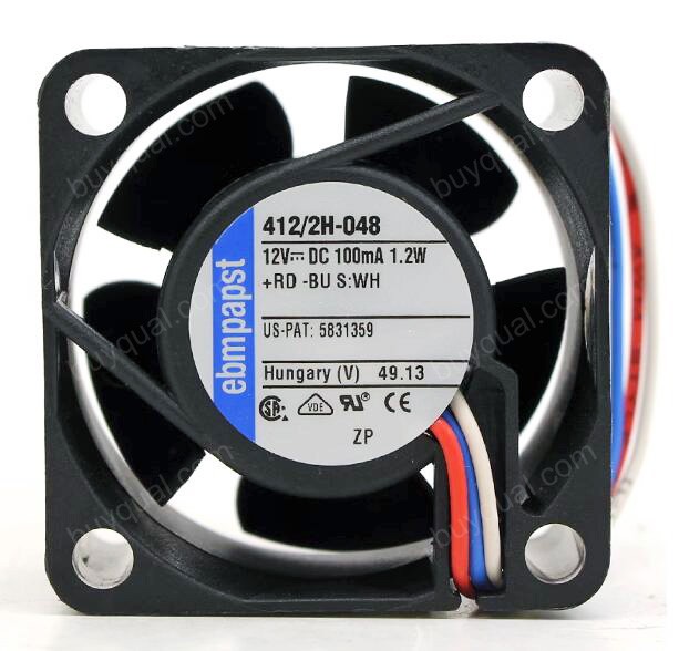 Ebmpapst 412/2H-048 12V 100mA 1.2W 3wires Cooling Fan