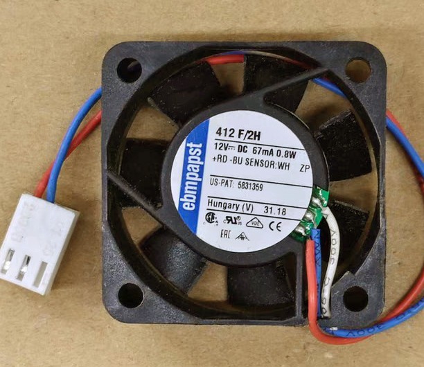 Ebmpapst 412F/2H 12V 67mA 0.8W 3wires Cooling Fan