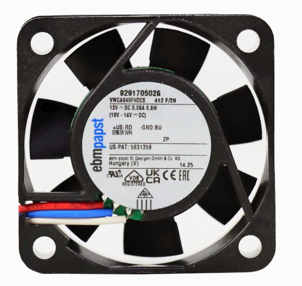 Ebmpapst 412F/2H ( VWCA040FHDCS 9291705026 ) 12V 67mA 0.8W 3wires Cooling Fan