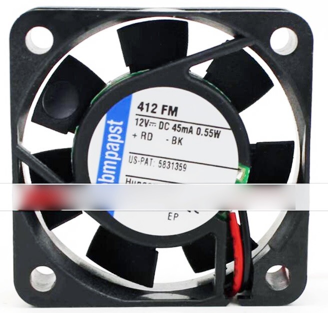 Ebmpapst 412FM 12V 45mA 0.55W 2wires Cooling Fan