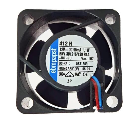 Ebmpapst 412H 12V 95mA 1.1W 2wires Cooling Fan