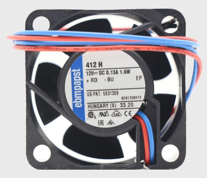 Ebmpapst 412H 12V 95mA 1.1W 2wires Cooling Fan