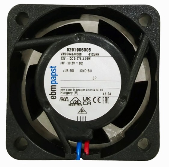 Ebmpapst 412JHH ( VWCD040JHDDS 9291906005 ) 12V 270mA 3.25W 2wires Cooling Fan - New