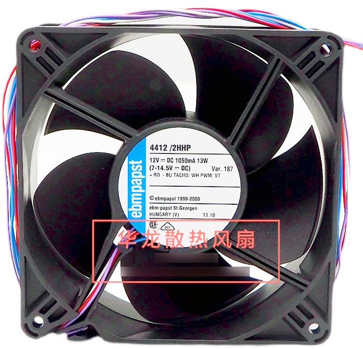 Ebmpapst 4412/2HHP 12V 1050mA 13W 4wires Cooling Fan 