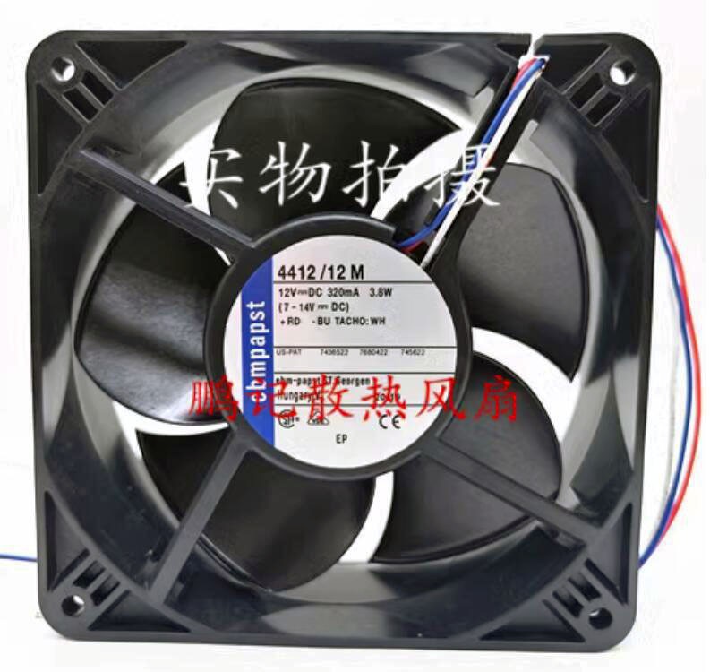Ebmpapst 4412/12M 12V 0.32A 3.8W 3wires Cooling Fan