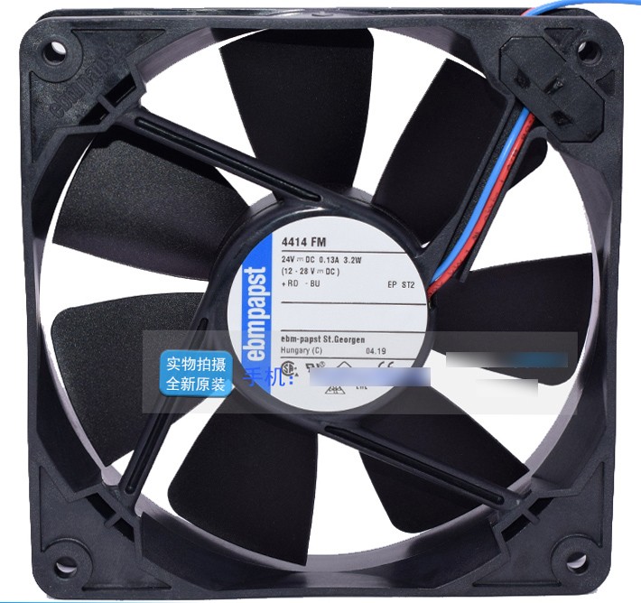 Ebmpapst 4414FM 24V 135mA 3.2W 2wires Cooling Fan