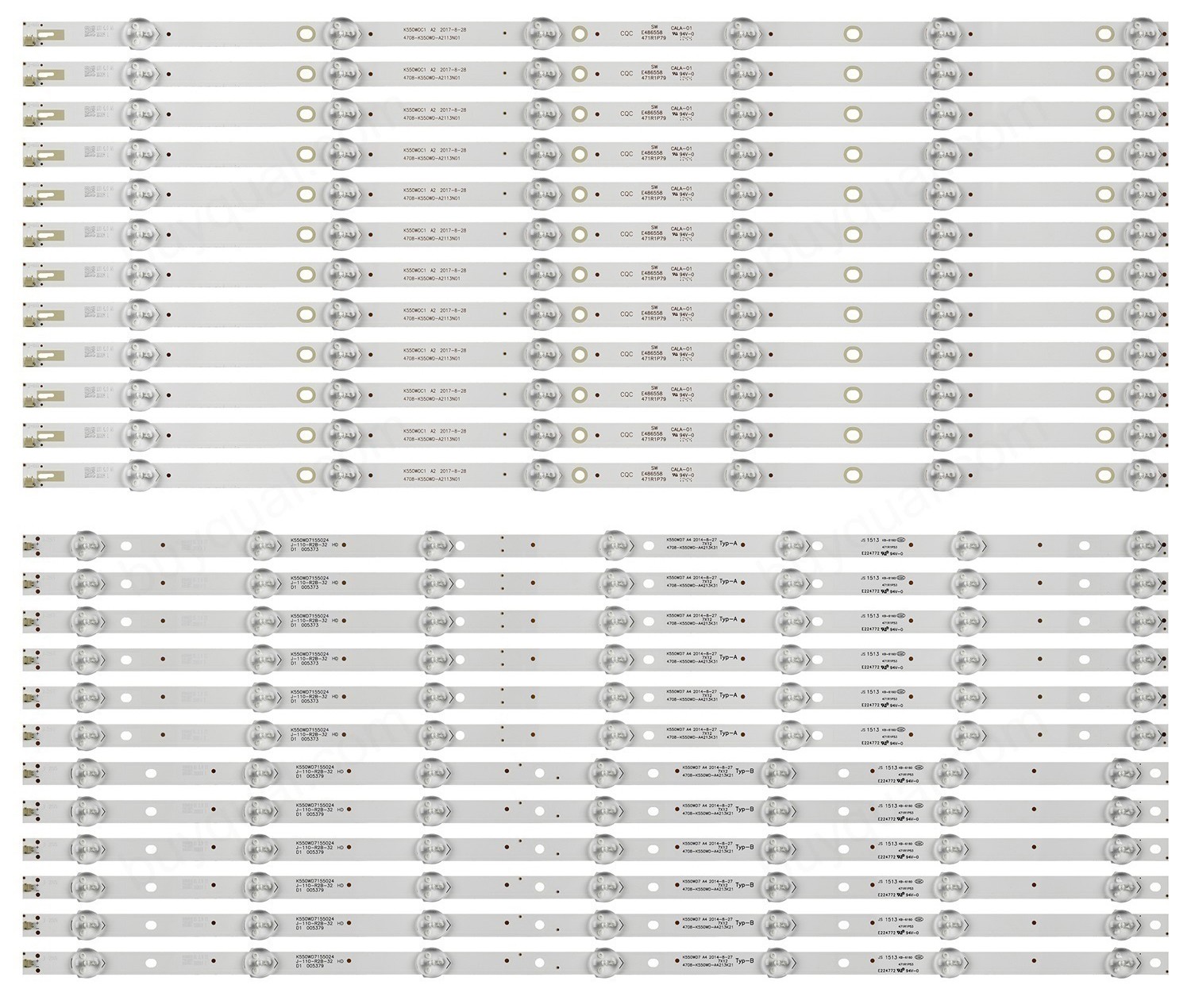Philips 4708-K550WD-A3213K21 4708-K550WD-A3213K31 (4708_K550WD_A3213K21 4708_K550WD_A3213K31) LED Backlight Strips - 12 Strips