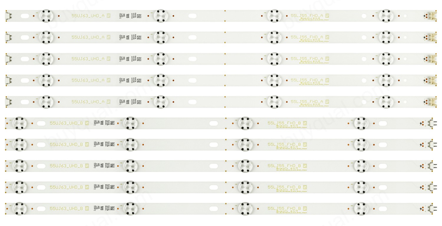 LG EAV63632405 55LJ55_FHD_B 55LJ55_FHD_A / 55UJ63_UHD_B 55UJ63_UHD_A  LED Backlight Strips - 10 Strips
