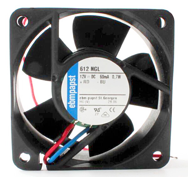 Ebmpapst 612NGL 12V 60mA 0.7W 2wires Cooling Fan