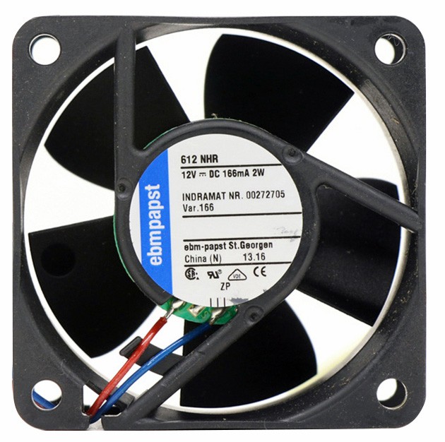 Ebmpapst 612NHR 12V 166mA 2W 2wires Cooling Fan