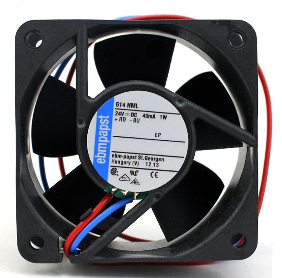 Ebmpapst 614NML 24V 40mA 1W 2wires Cooling Fan 