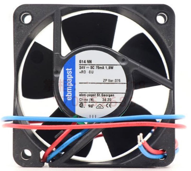 Ebmpapst 614NN 24V 1.8W 2wires Cooling Fan