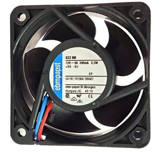 Ebmpapst 622HH 12V 295mA 3.5W 2wires Cooling Fan